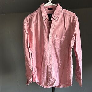 American Eagle Outfitters Light Pink Casual Button-Down Shirt